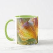 Abstracte bloemkunst met gele bloembladen mok (Links)
