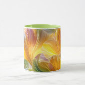 Abstracte bloemkunst met gele bloembladen mok (Midden)