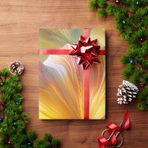 Abstracte bloemkunst met gele bloembladeren cadeaupapier