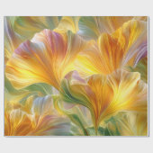 Abstracte bloemkunst met gele bloembladeren cadeaupapier (Vlak)