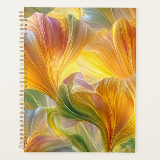 Abstracte bloemkunst met gele bloembladeren planner (Voorkant)