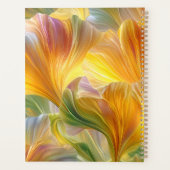 Abstracte bloemkunst met gele bloembladeren planner (Achterkant)