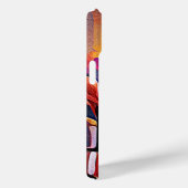 Abstracte bloemkunst oranje rood blauwe bloemen Case-Mate iPhone case (Achterkant / Rechts)