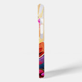 Abstracte bloemkunst oranje rood blauwe bloemen Case-Mate iPhone case (Achterkant / Links)