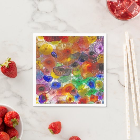 Abstracte bloemlichten servetten (Insitu)