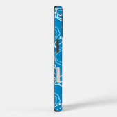 Abstracte bloemmatrix (blauw) Fijne Kunst Case-Mate iPhone Case (Achterkant / Rechts)