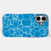 Abstracte bloemmatrix (blauw) Fijne Kunst Case-Mate iPhone Case (Achterkant (horizontaal))