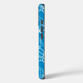 Abstracte bloemmatrix (blauw) Fijne Kunst Case-Mate iPhone Case (Achterkant / Links)