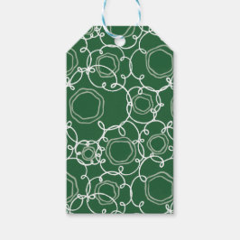 Abstracte bloemmatrix (donkergroen) fijne kunst cadeaulabel