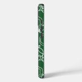 Abstracte bloemmatrix (donkergroen) fijne kunst Case-Mate iPhone case (Achterkant / Links)