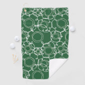 Abstracte bloemmatrix (donkergroen) Fijne Kunst Golfhanddoek (Insitu)