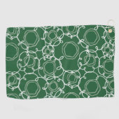 Abstracte bloemmatrix (donkergroen) Fijne Kunst Golfhanddoek (Horizontaal)