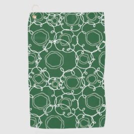 Abstracte bloemmatrix (donkergroen) Fijne Kunst Golfhanddoek