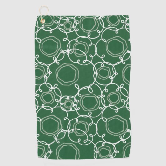 Abstracte bloemmatrix (donkergroen) Fijne Kunst Golfhanddoek (Voorkant)
