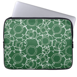 Abstracte bloemmatrix (donkergroen) fijne kunst laptop sleeve