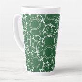 Abstracte bloemmatrix (donkergroen) Fijne Kunst Latte Mok (Linkerhoek)