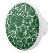 Abstracte bloemmatrix (donkergroen) fijnere kunst keramische knop (Rechts)