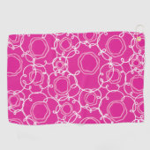 Abstracte bloemmatrix (felroze) fijne kunst golfhanddoek (Horizontaal)