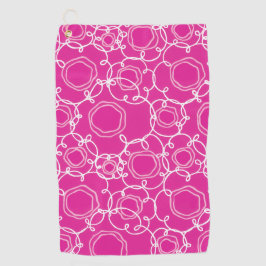 Abstracte bloemmatrix (felroze) fijne kunst golfhanddoek