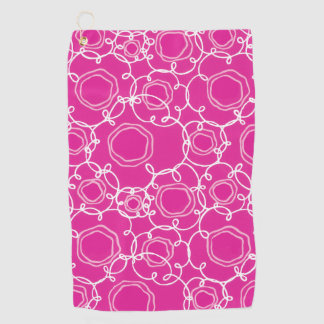 Abstracte bloemmatrix (felroze) fijne kunst golfhanddoek