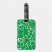 Abstracte bloemmatrix (groen) fijne kunst bagagelabel (Achterkant verticaal)