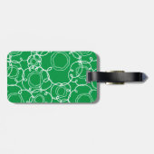 Abstracte bloemmatrix (groen) fijne kunst bagagelabel (Achterkant horizontaal)