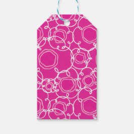 Abstracte bloemmatrix (heet roze) fijne kunst cadeaulabel