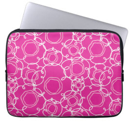 Abstracte bloemmatrix (heet roze) fijne kunst laptop sleeve