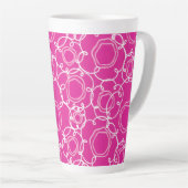 Abstracte bloemmatrix (heet roze) fijne kunst latte mok (Rechterhoek)
