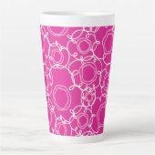 Abstracte bloemmatrix (heet roze) fijne kunst latte mok (Voorkant)