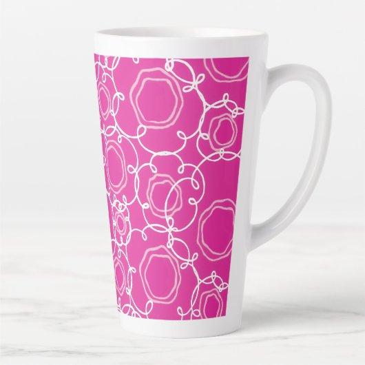 Abstracte bloemmatrix (heet roze) fijne kunst latte mok (Rechts)
