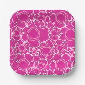 Abstracte bloemmatrix (heet roze) fijne kunst papieren bordje (Voorkant)
