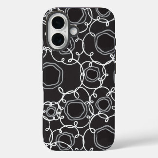 Abstracte bloemmatrix (houtskool) Fijne kunst iPhone 16 Hoesje