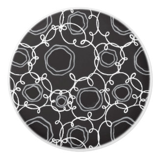 Abstracte bloemmatrix (houtskool) fijne kunst keramische knop