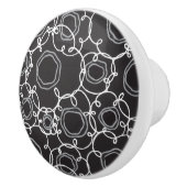 Abstracte bloemmatrix (houtskool) fijne kunst keramische knop (Rechts)