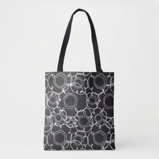 Abstracte bloemmatrix (houtskool) fijnere kunst tote bag (Voorkant)