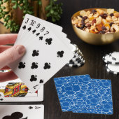 Abstracte bloemmatrix (koningsblauw) fijne kunst pokerkaarten (Insitu)