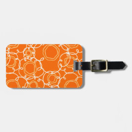 Abstracte bloemmatrix (oranje) fijne kunst bagagelabel