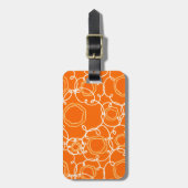 Abstracte bloemmatrix (oranje) fijne kunst bagagelabel (Voorkant verticaal)