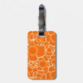 Abstracte bloemmatrix (oranje) fijne kunst bagagelabel (Achterkant verticaal)