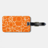 Abstracte bloemmatrix (oranje) fijne kunst bagagelabel (Achterkant horizontaal)