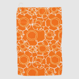 Abstracte bloemmatrix (oranje) fijne kunst golfhanddoek