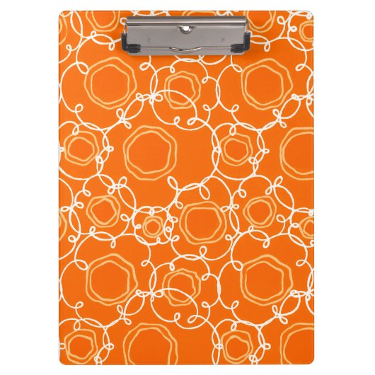 Abstracte bloemmatrix (oranje) fijne kunst klembord (Voorkant)