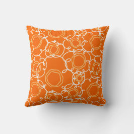 Abstracte bloemmatrix (oranje) fijne kunst kussen