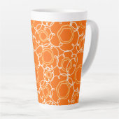 Abstracte bloemmatrix (oranje) fijne kunst latte mok (Rechterhoek)
