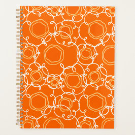Abstracte bloemmatrix (oranje) fijne kunst planner