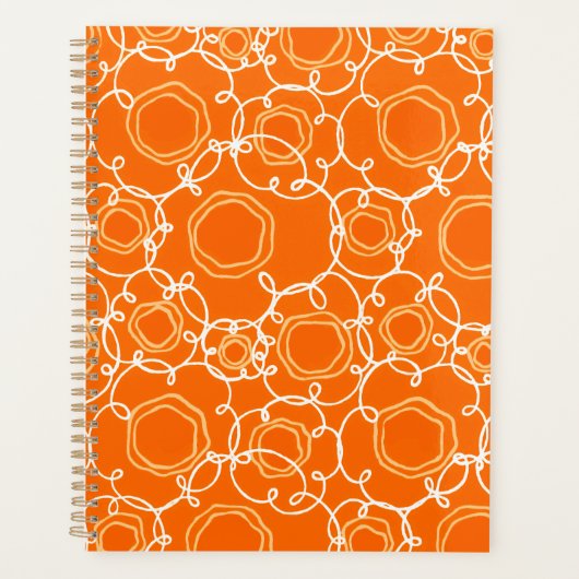 Abstracte bloemmatrix (oranje) fijne kunst planner (Voorkant)