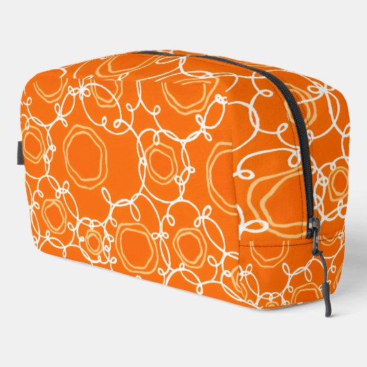 Abstracte bloemmatrix (oranje) fijne kunst toilettasje (Rechterhoek)