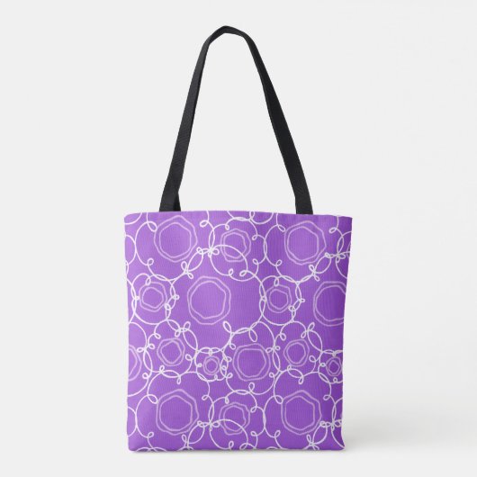 Abstracte bloemmatrix (paars) fijne kunst tote bag (Achterkant)
