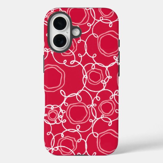 Abstracte bloemmatrix (Rood) Fijne Kunst Case-Mate iPhone Case (Achterkant)